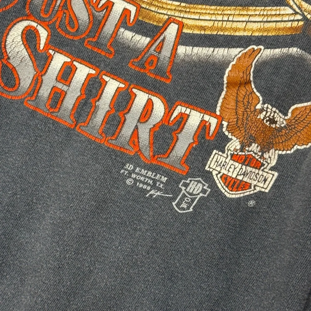 Vintage Harley Davidson I Own a Harley Shirt‎ Black 1988 3D Emblem Faded Large